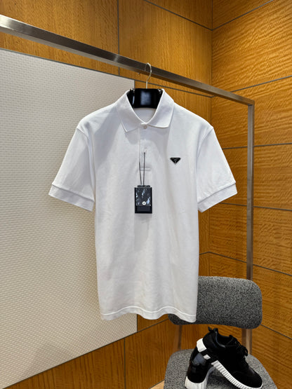 Prada Piqué Polo T-Shirt "White"