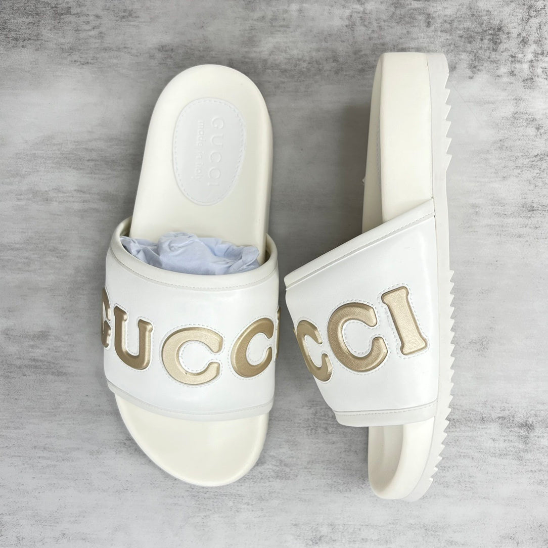 Gucci Slides "Cream-Gold"