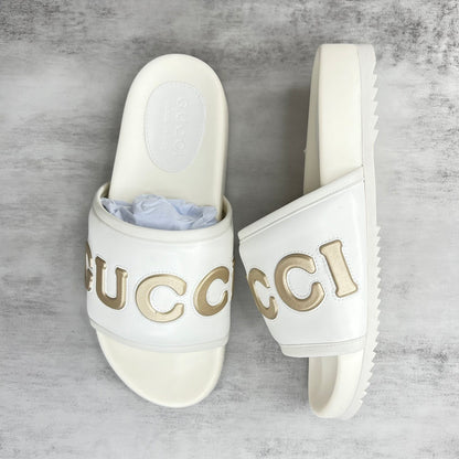 Gucci Slides "Cream-Gold"