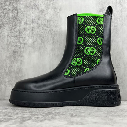 Gucci Leather Chelsea Boots "Green"