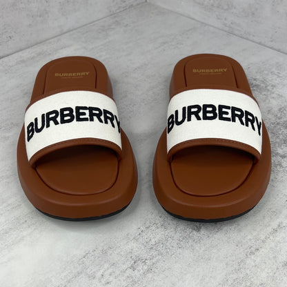Burberry Slides "Brown-White-Black"