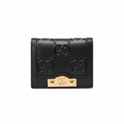 Gucci Wonka GG Monogram Embossed Card Case Wallet