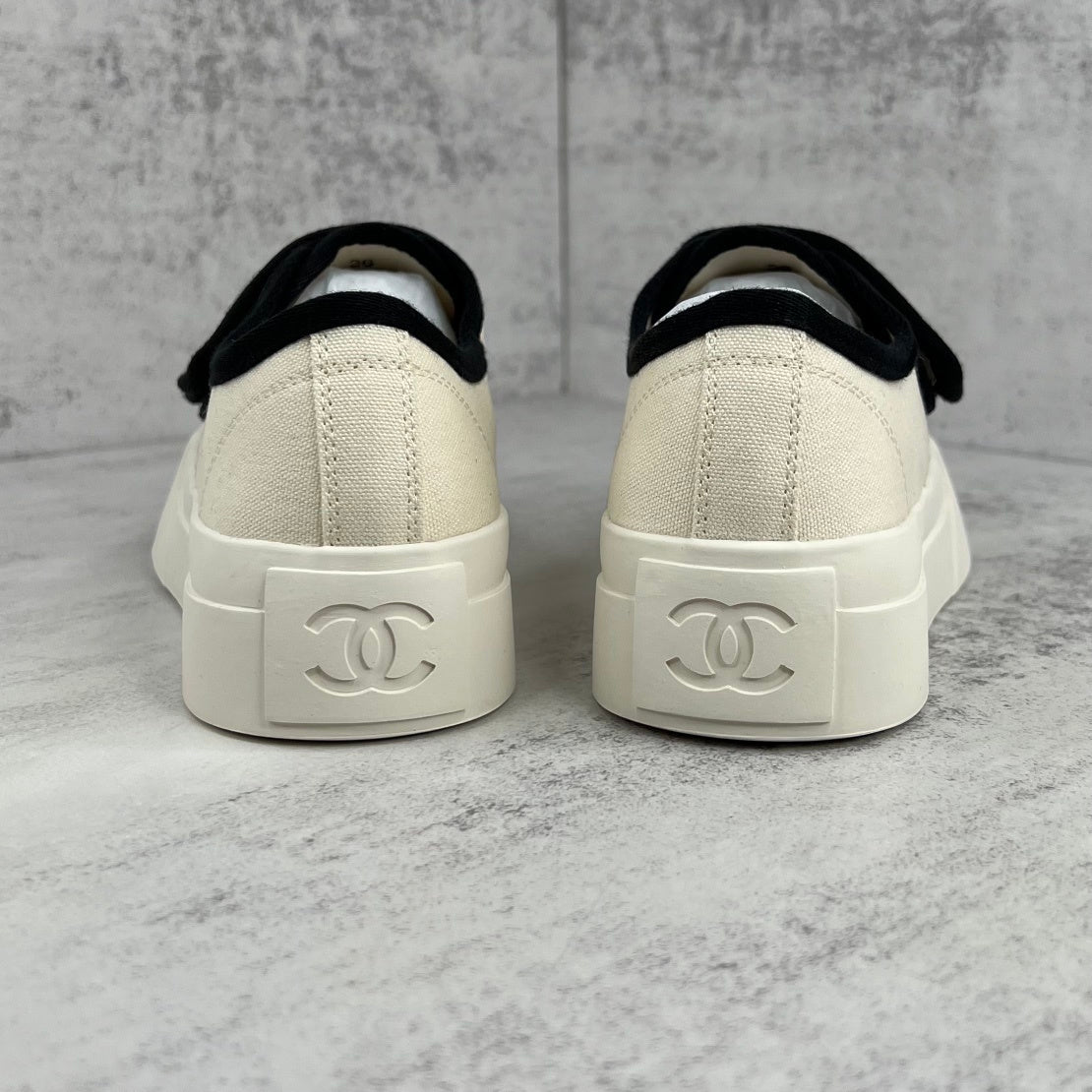 Chanel Double Strap "Beige-Black"