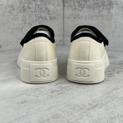 Chanel Double Strap "Beige-Black"