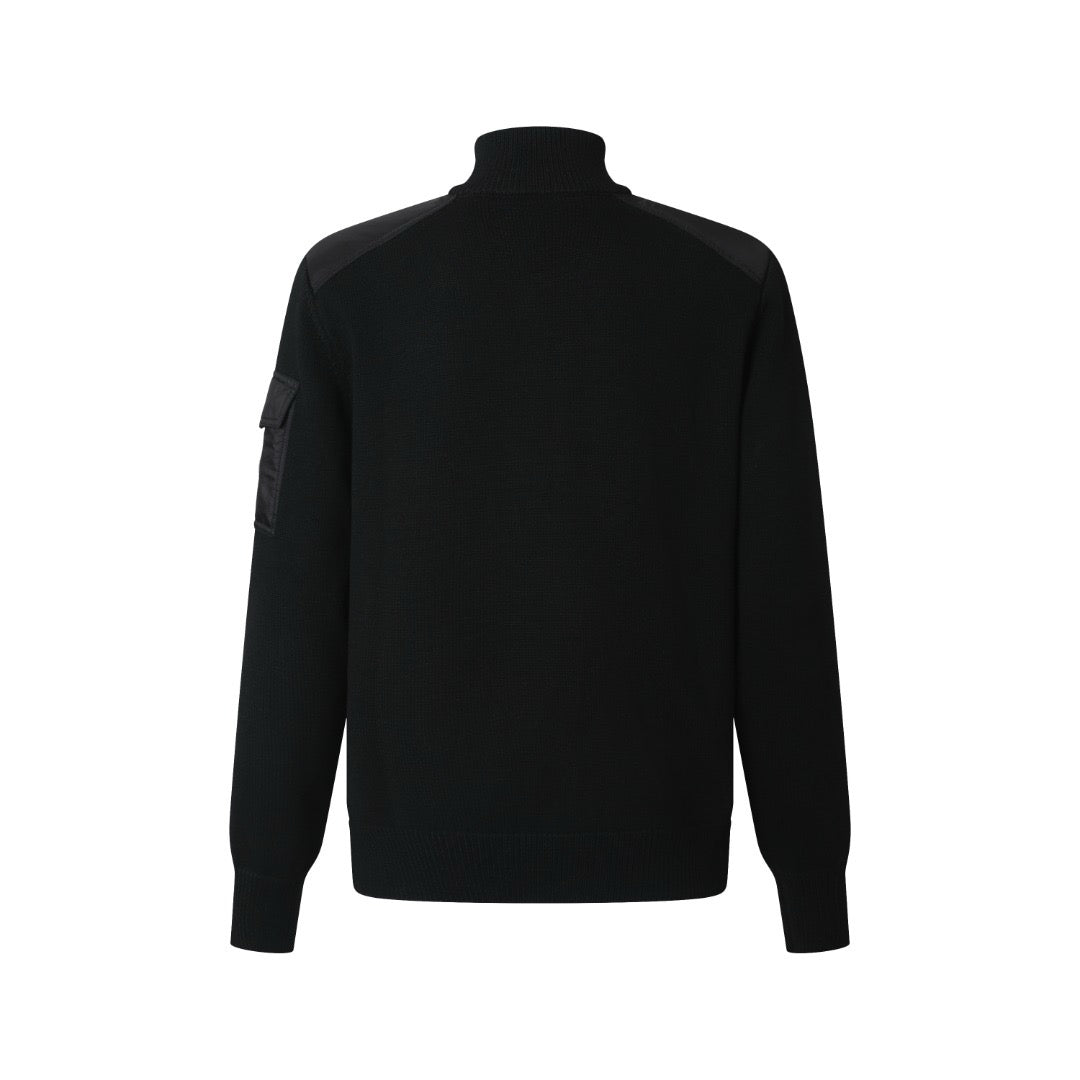 Moncler Padded Wool Zip-Up Cardigan "Black"