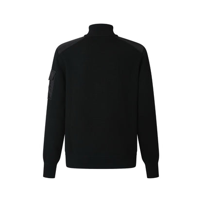 Moncler Padded Wool Zip-Up Cardigan "Black"