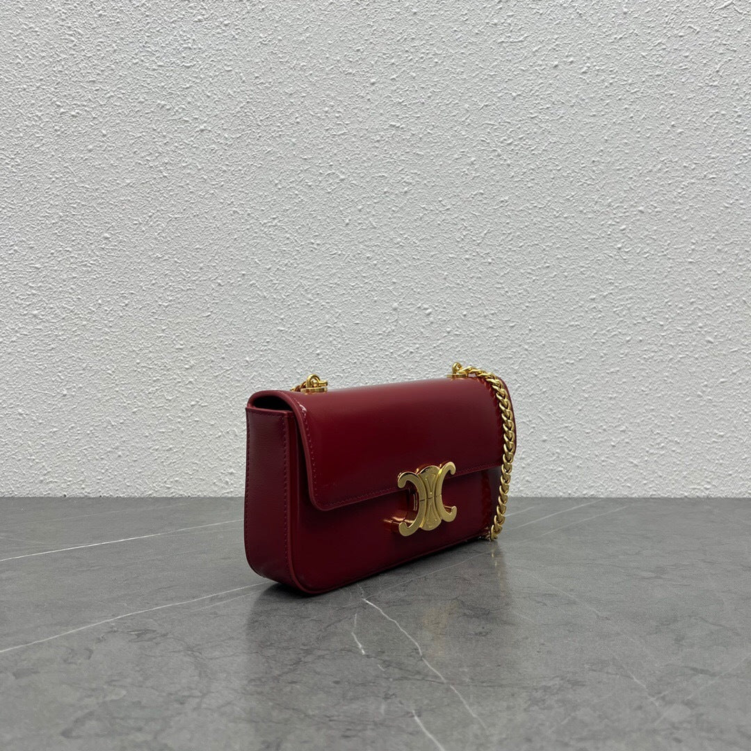 Celine Chain Shoulder Bag Claude in Shiny Calfskin