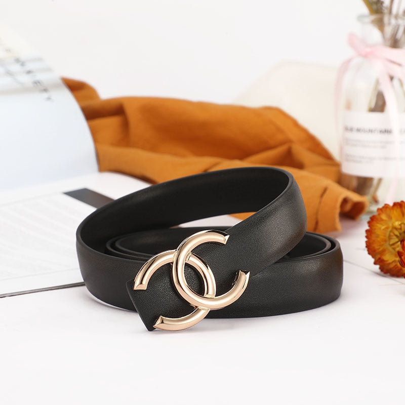 Chanel Leather Belt "Black-Gold"