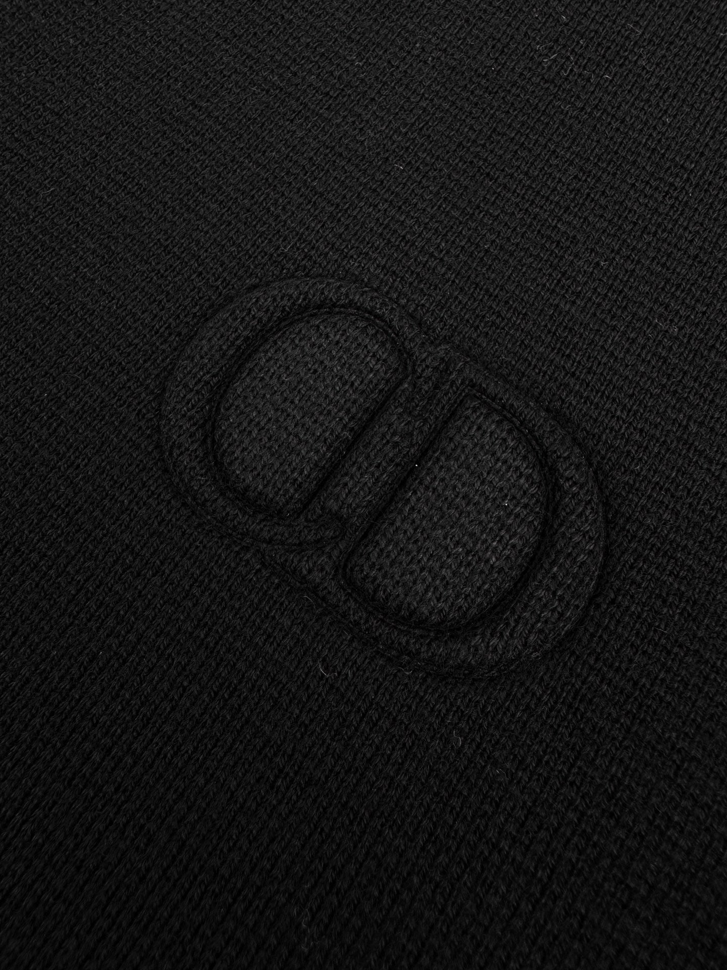 Dior CD Icon Zipped Sweater "Black Virgin Wool Punto Milano Knit"