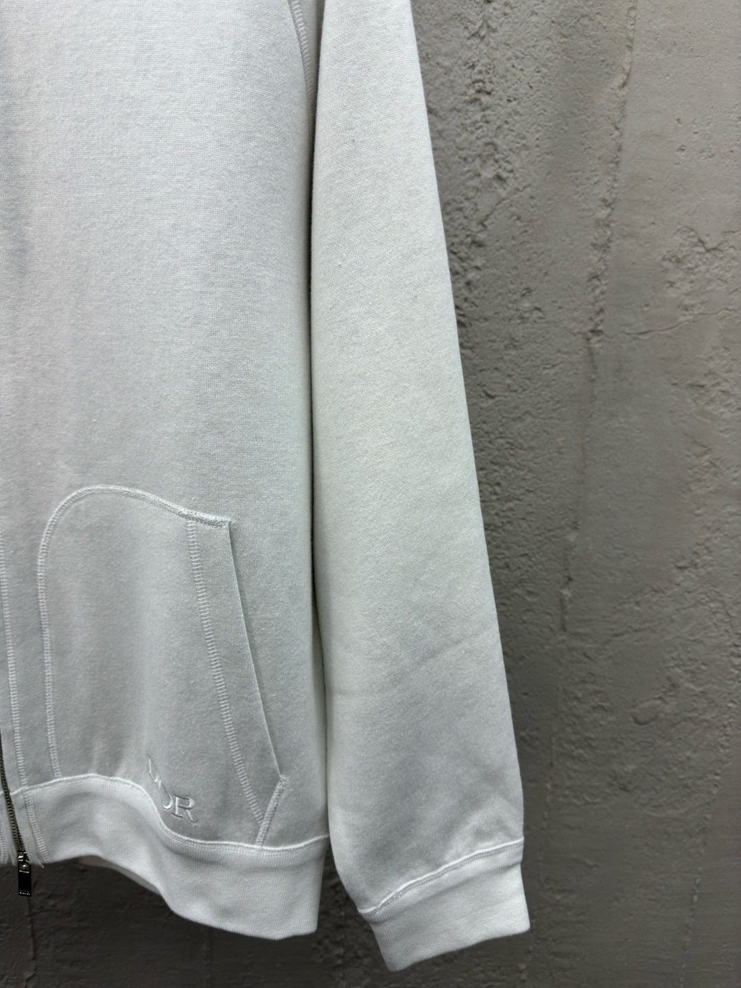 Dior Hooded Track Jacket "White Cotton and Cashmere Knit"