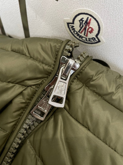 Moncler Galion Hooded Short Down Jacket "Olive Green"
