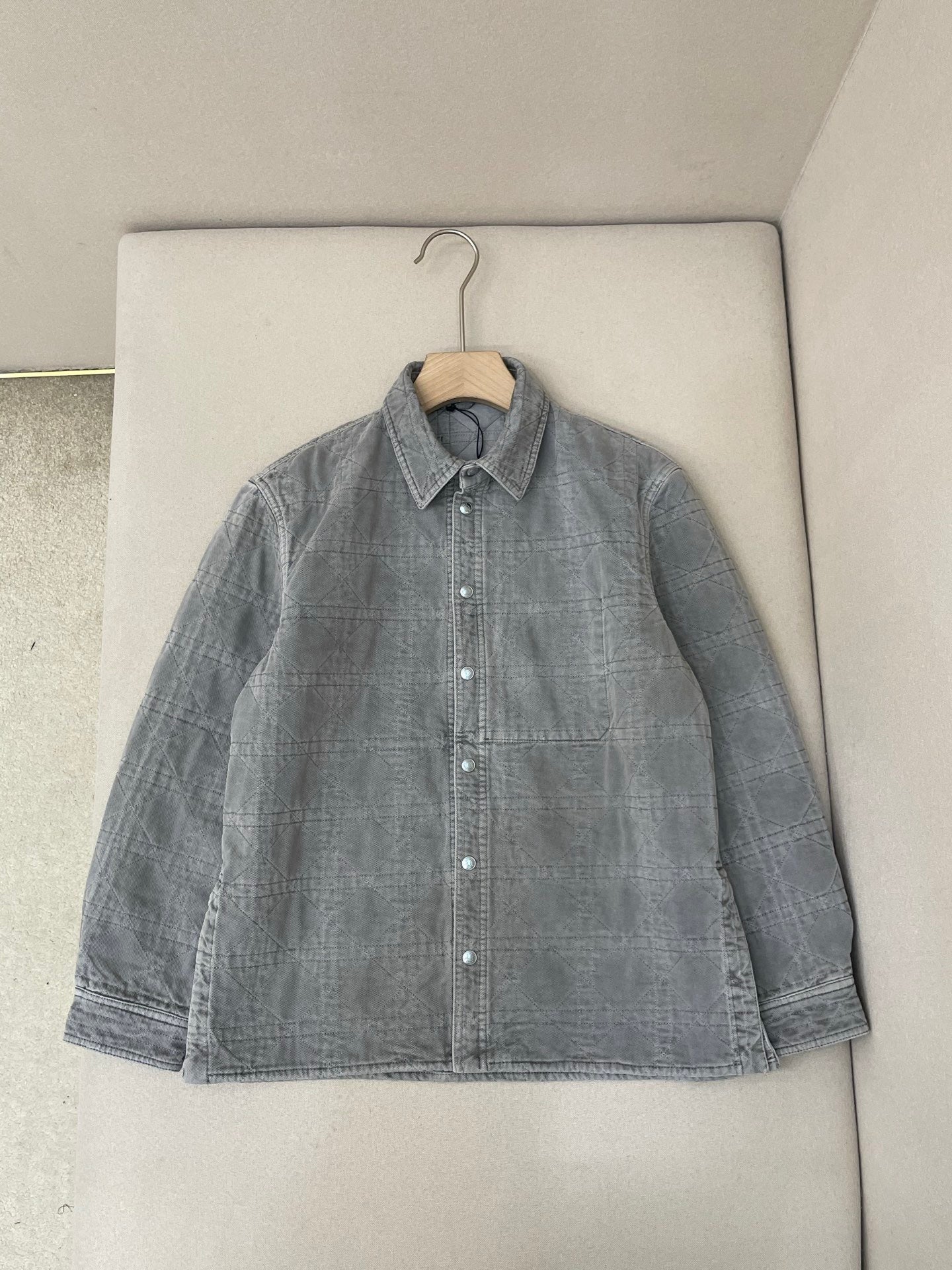 Dior Cannage Overshirt "Gray Cotton Twill"