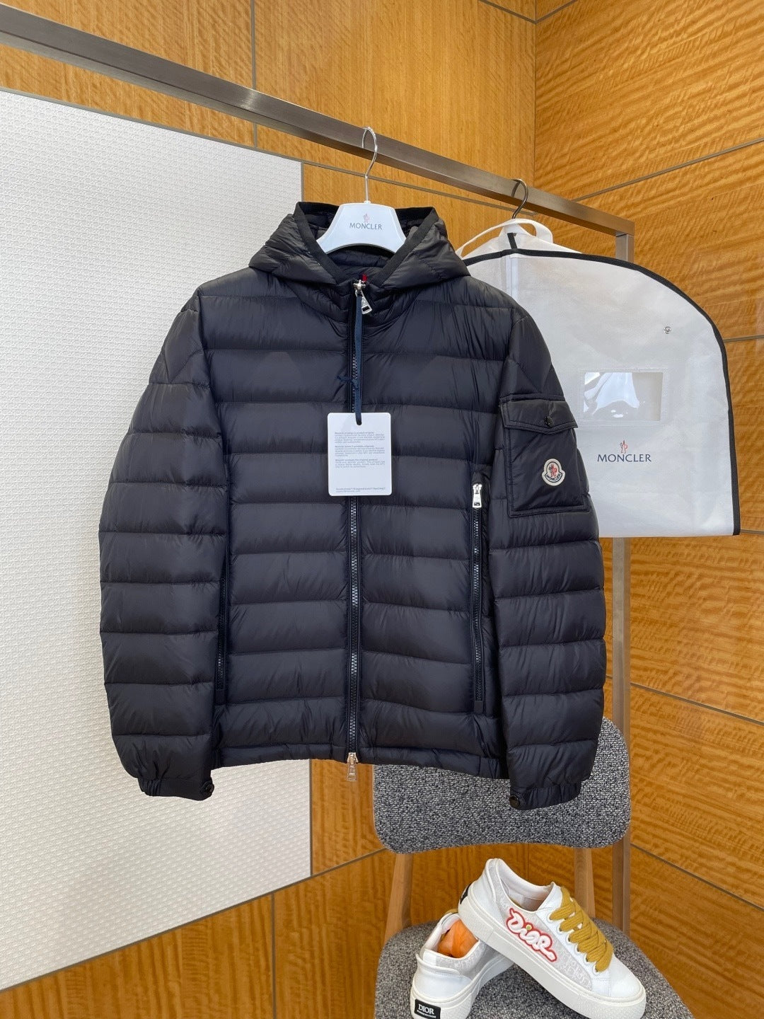 Moncler Galion Hooded Short Down Jacket "Black"