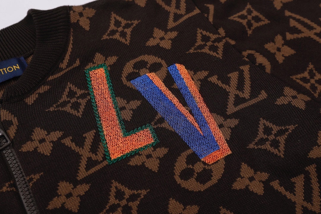 NBA x Louis Vuitton Sweater Bomber Jacket "Brown"