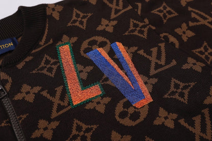 NBA x Louis Vuitton Sweater Bomber Jacket "Brown"