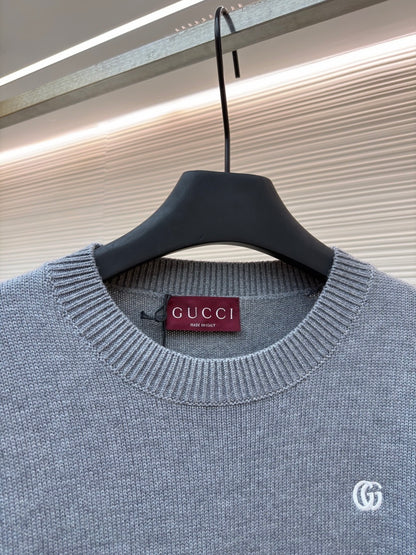 Gucci Wool Cashmere Sweater with Embroidery "Grey"