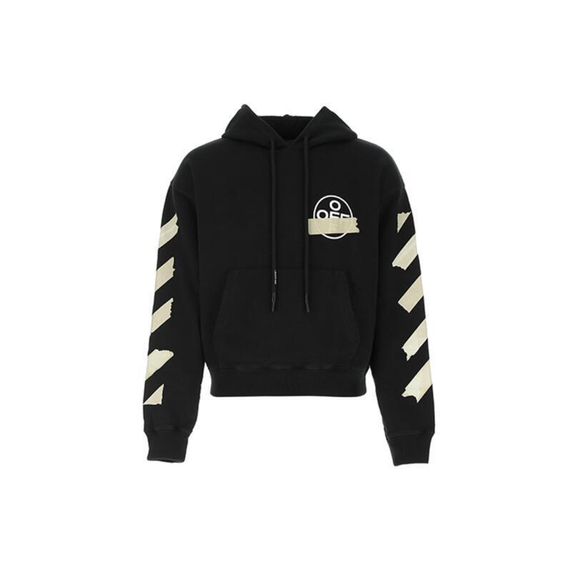 Off-White Tape Diag Arrows Hoodie "Black-Beige"