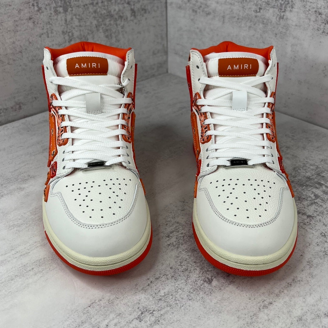 Amiri Skel Top High "White-Orange Bandana"