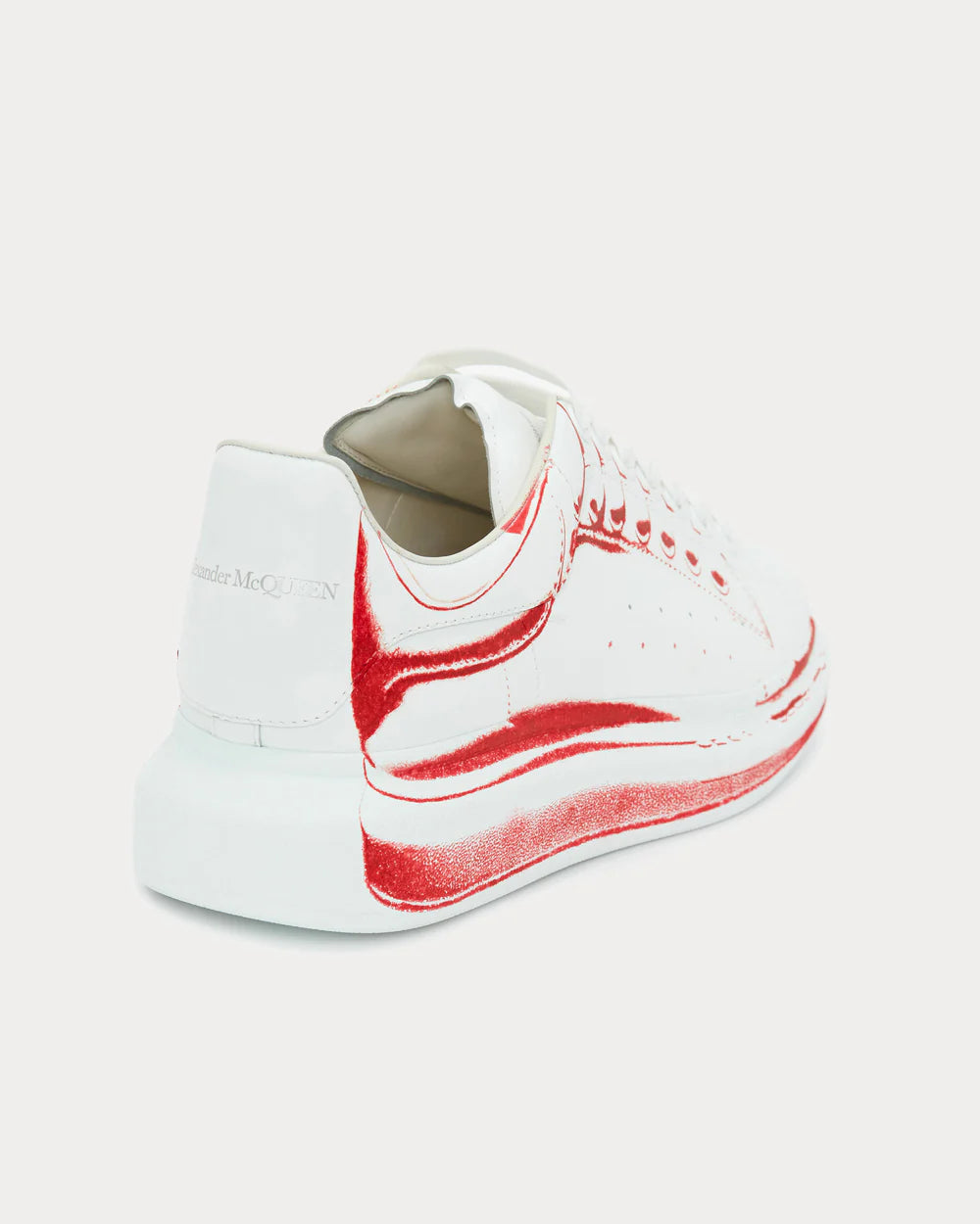 Alexander McQueen Oversized "Stamped-White-Lust Red"