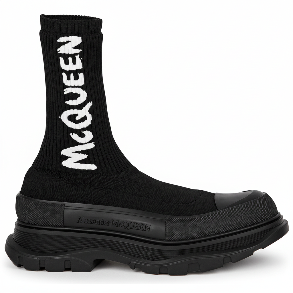 Alexander McQueen Tread Slick Boot "Ribbed Black"