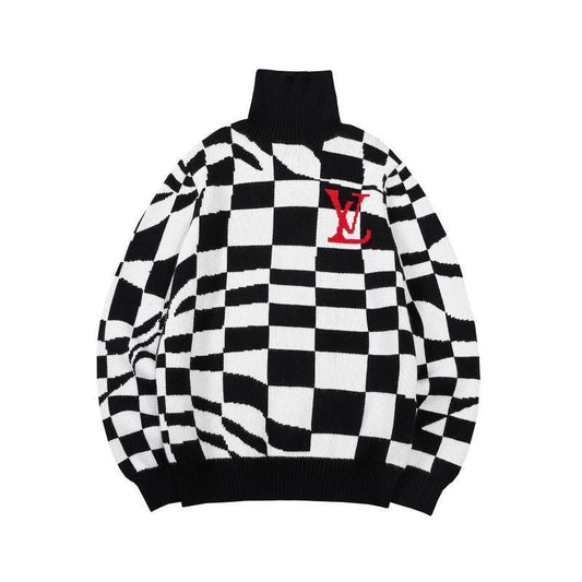 Louis Vuitton Distorted Damier Turtleneck Sweater "Black-White"