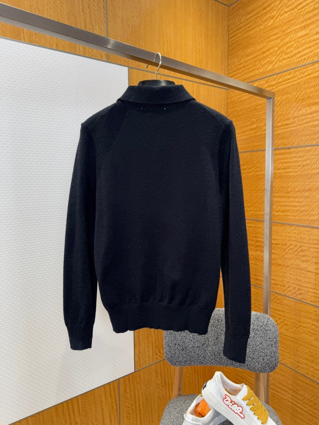 Burberry Long-sleeve Cashmere Blend Polo Shirt "Black"