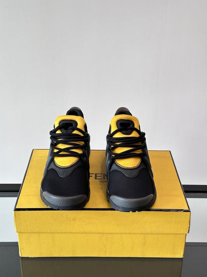 Fendi Tag Sneaker "Black-Yellow-Grey"