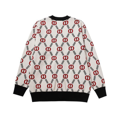 Gucci Cardigan "Beige-Black-Red"