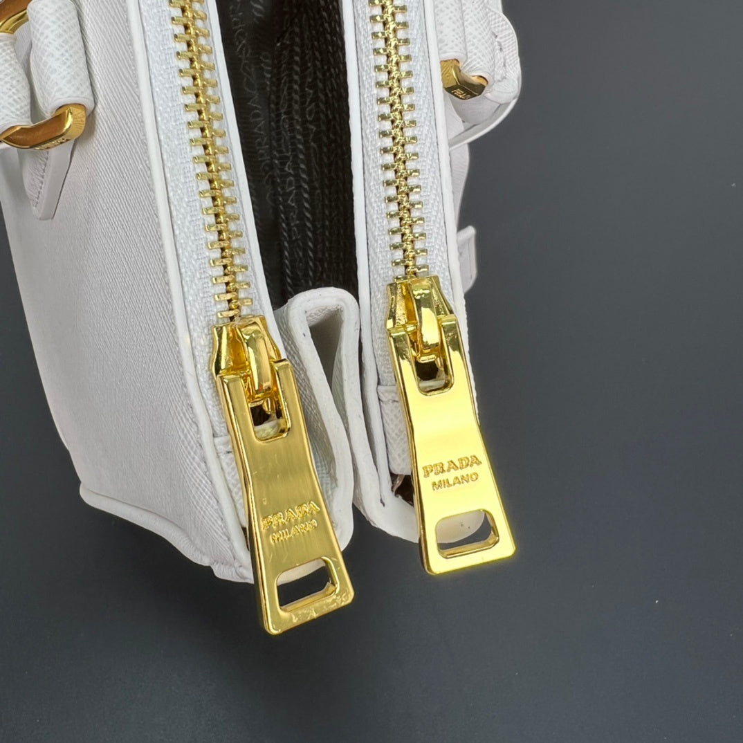 Prada Galleria Large Saffiano Leather Bag "Chalk White"