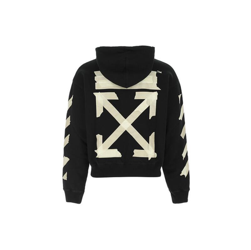 Off-White Tape Diag Arrows Hoodie "Black-Beige"