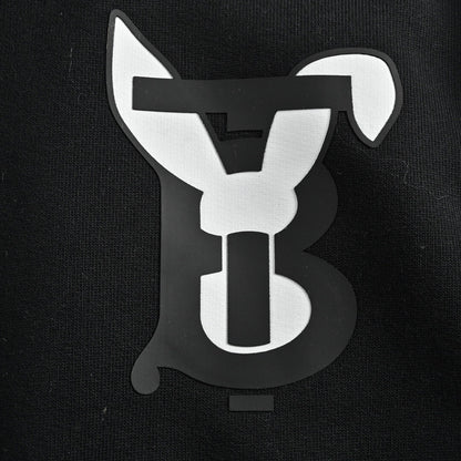 Burberry Zip-Up Rabbit Logo Print Hoodie "Black"