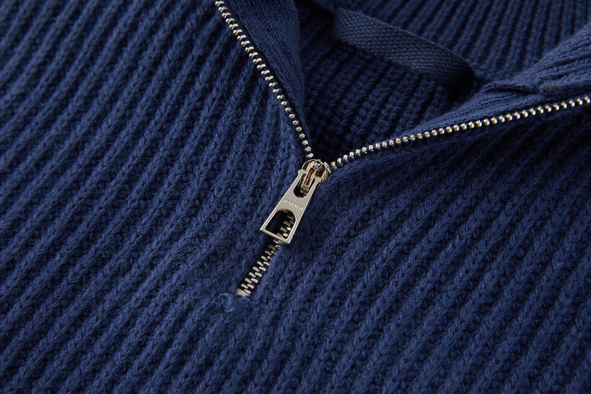 Moncler Logo Rib Wool Turtleneck "Cobalt Blue"