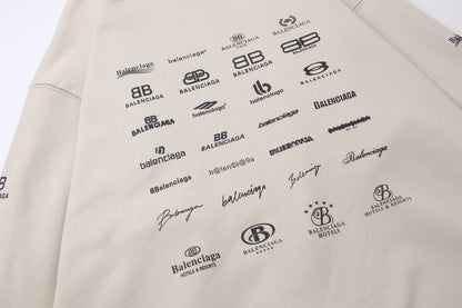 Balenciaga Archive Multi Logo Sweatshirt "Beige-Black"