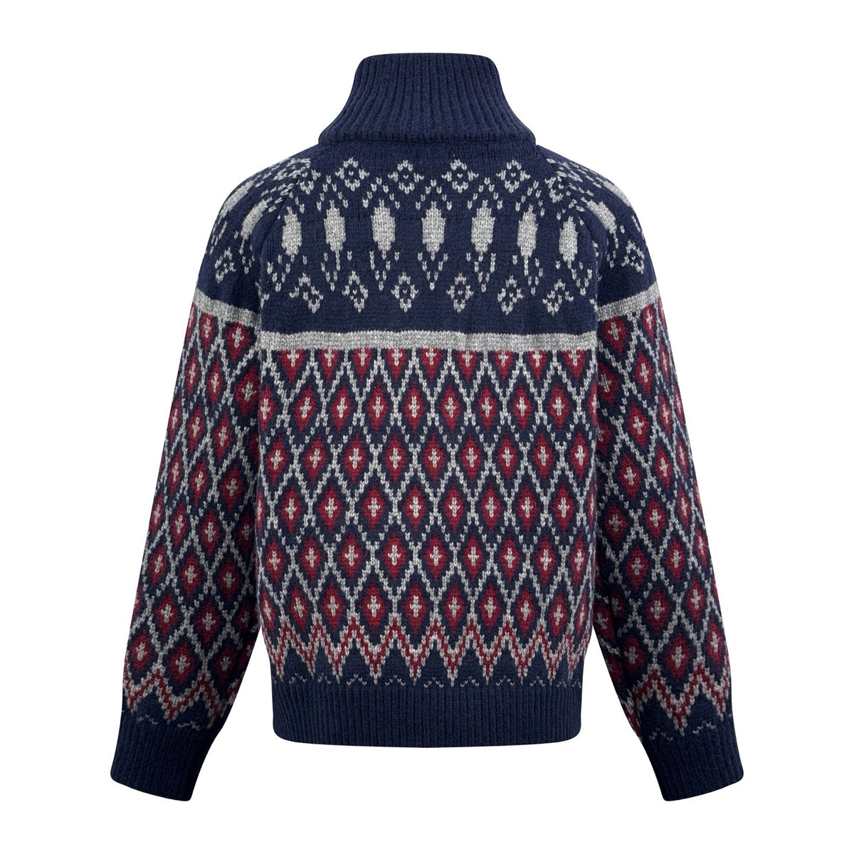 Loewe Wool Jacquard Zip-up Sweater "Blue"