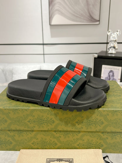 Gucci Slide Sandal with Web "Black"