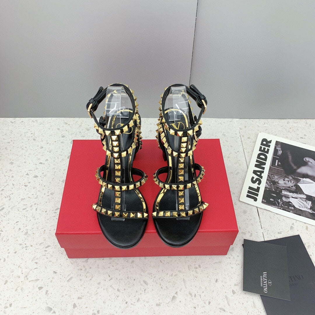 Valentino Rockstud Ankle Strap Sandal 90 mm "Black"
