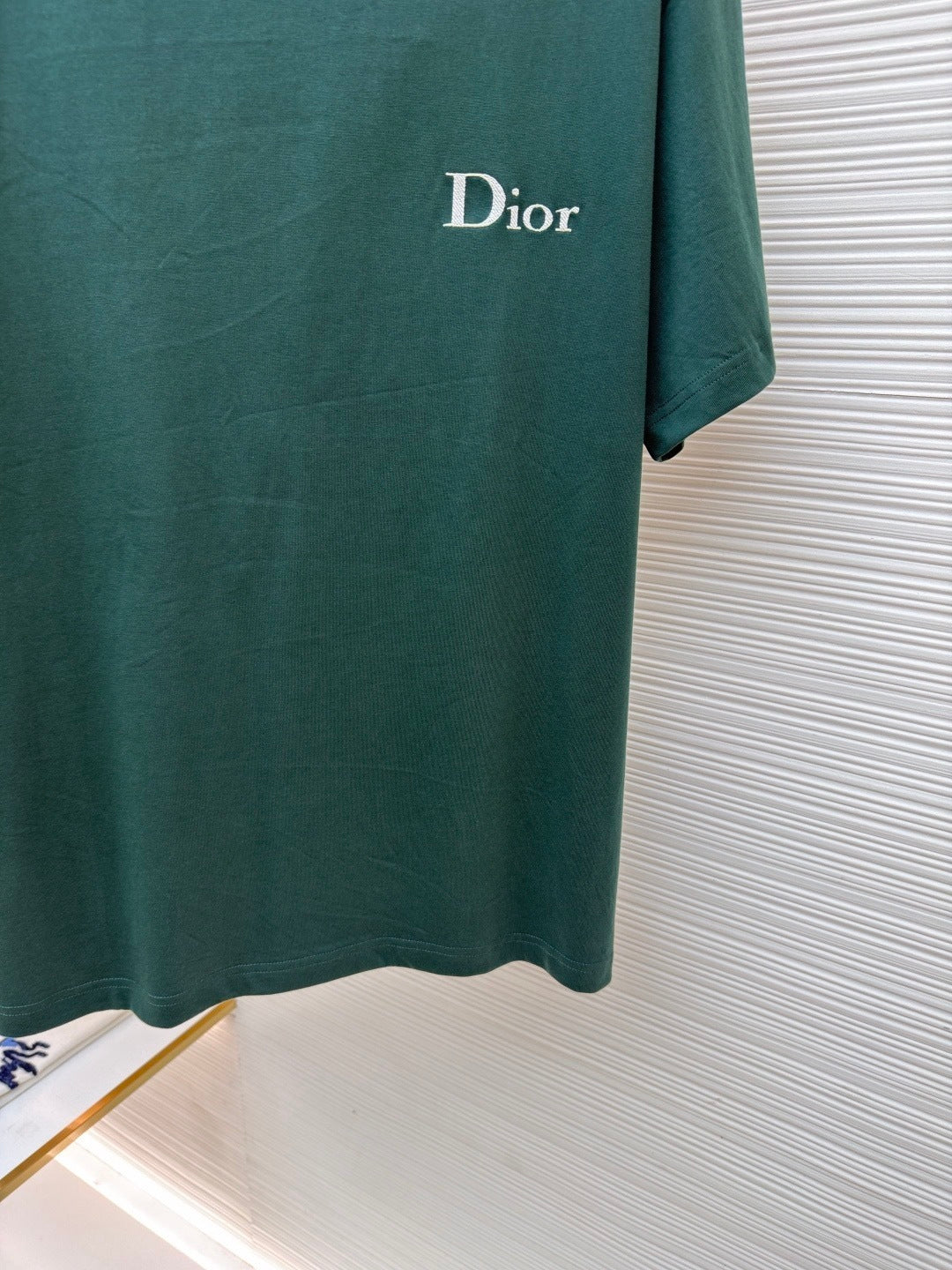 Dior T-Shirt with Dior Embroidery "Green Cotton Jersey"