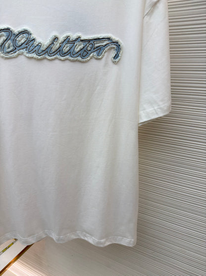 Louis Vuitton Denim Signature Short-Sleeved T-Shirt "Milky White"