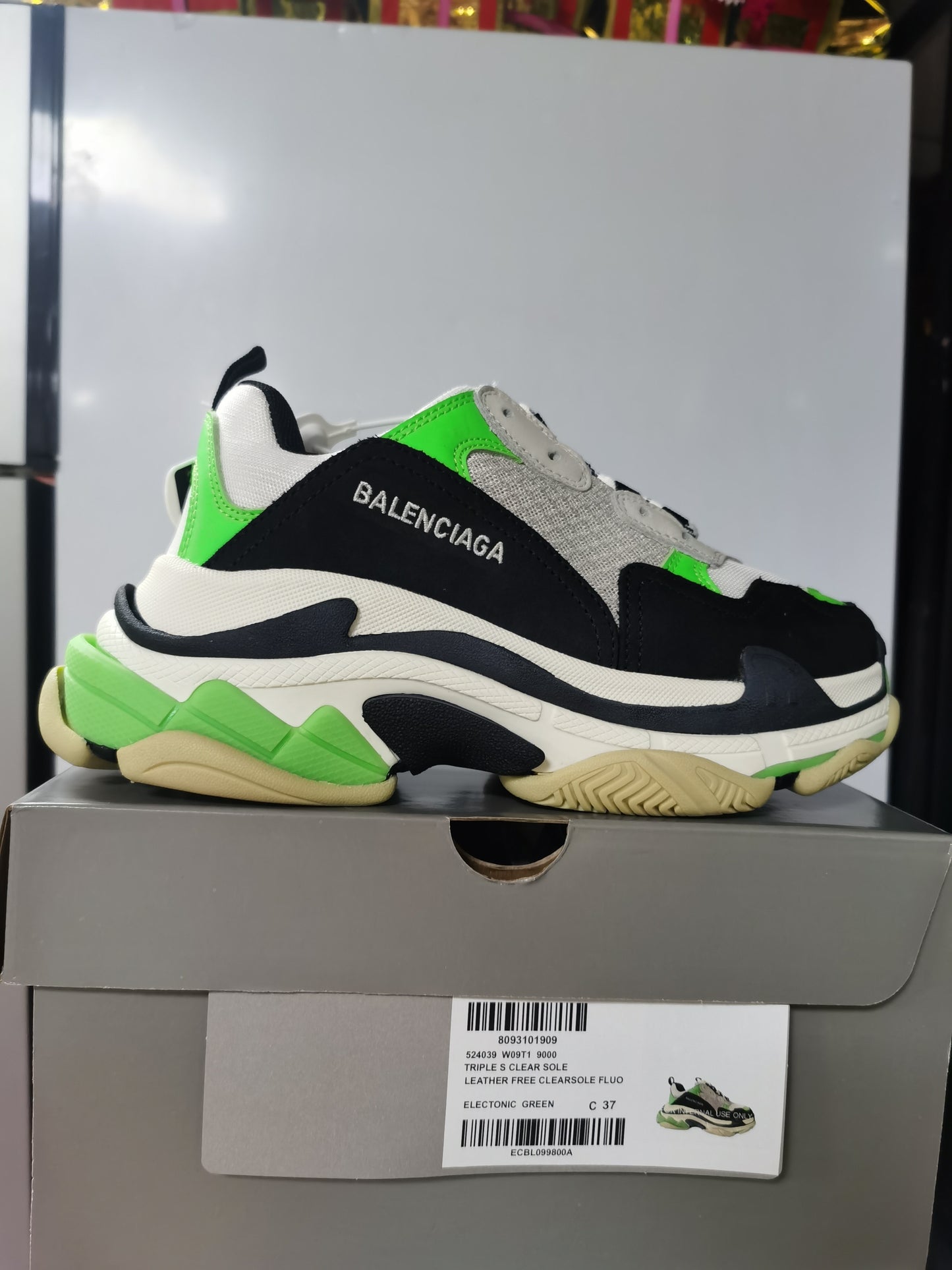 Balenciaga Triple S "White-Fluo Green"