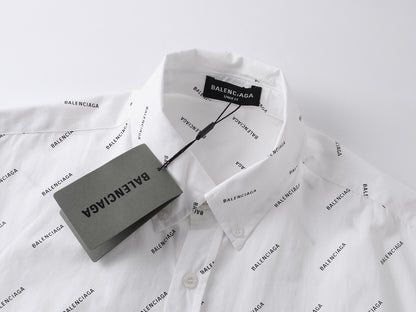 Balenciaga All Over Logo Shirt "White"