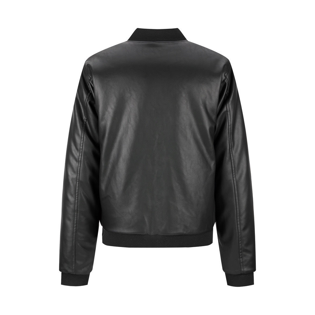 Prada Leather Bomber Jacket "Black"