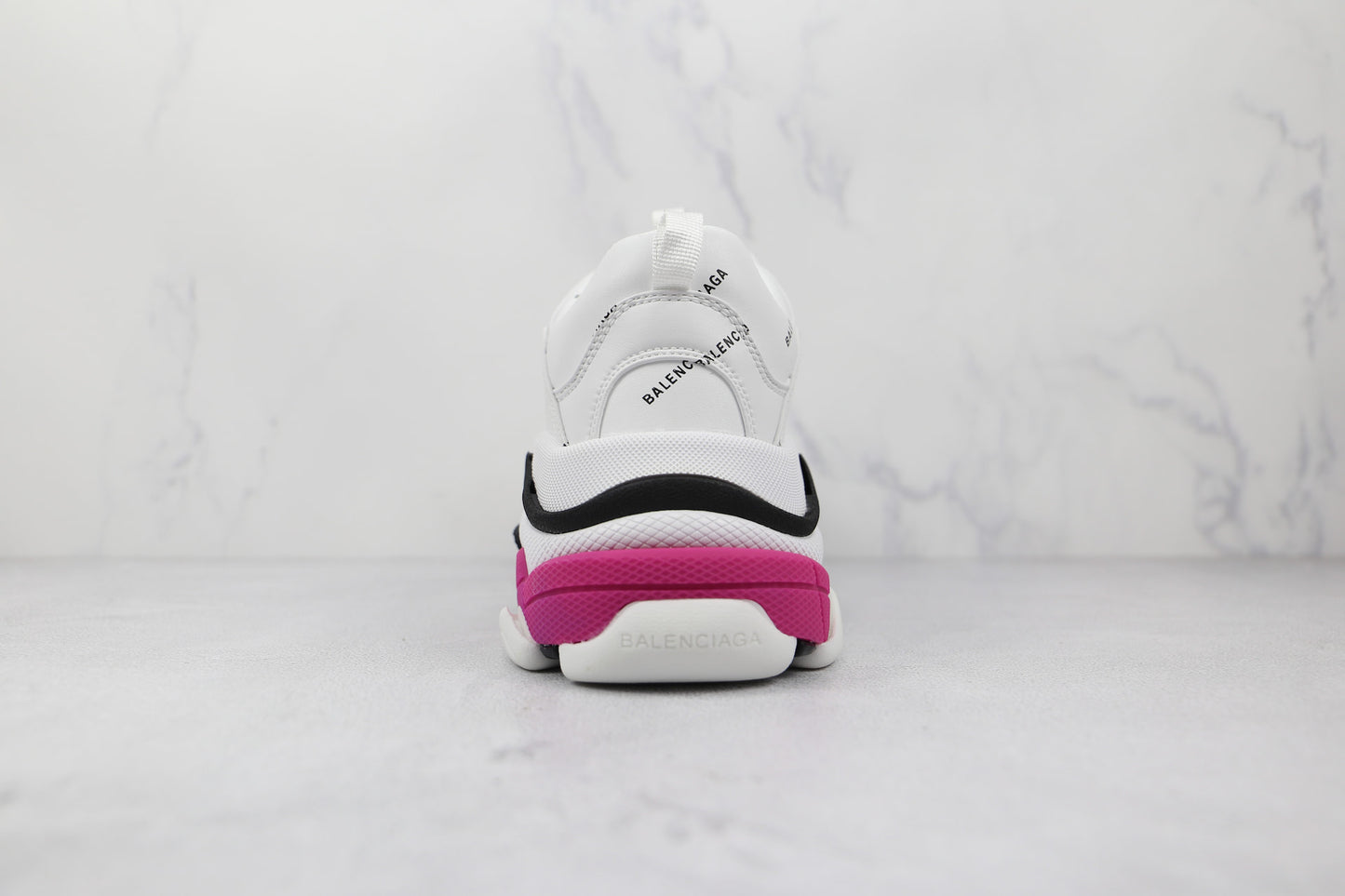 Balenciaga Triple S "White-Pink-Black-All Over Logo"