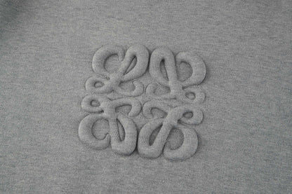 Loewe Anagram Zip-up Cotton Hoodie "Grey"