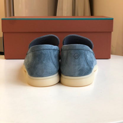 Loro Piana Summer Walk Loafers "Steel Blue"