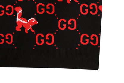 Gucci GG and Skunk Sweater "Black-Red"