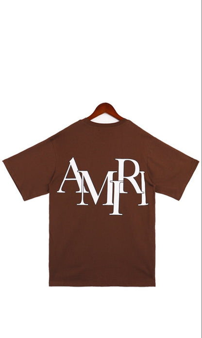 Amiri Staggered Logo T-Shirt "Brown-White"