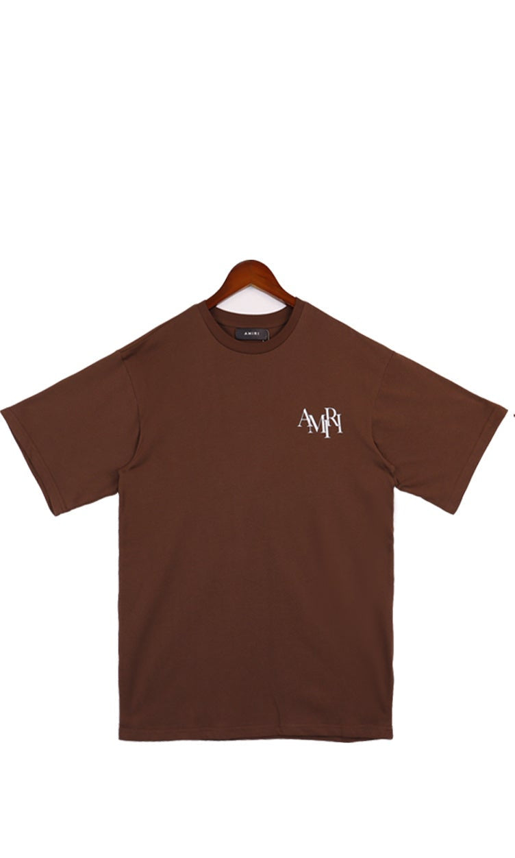 Amiri Staggered Logo T-Shirt "Brown-White"