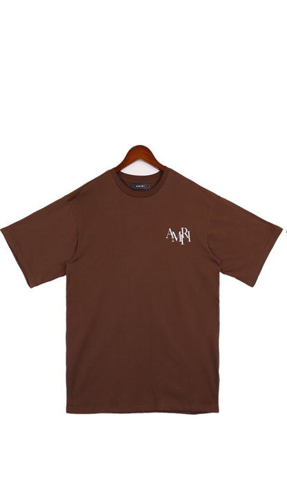 Amiri Staggered Logo T-Shirt "Brown-White"