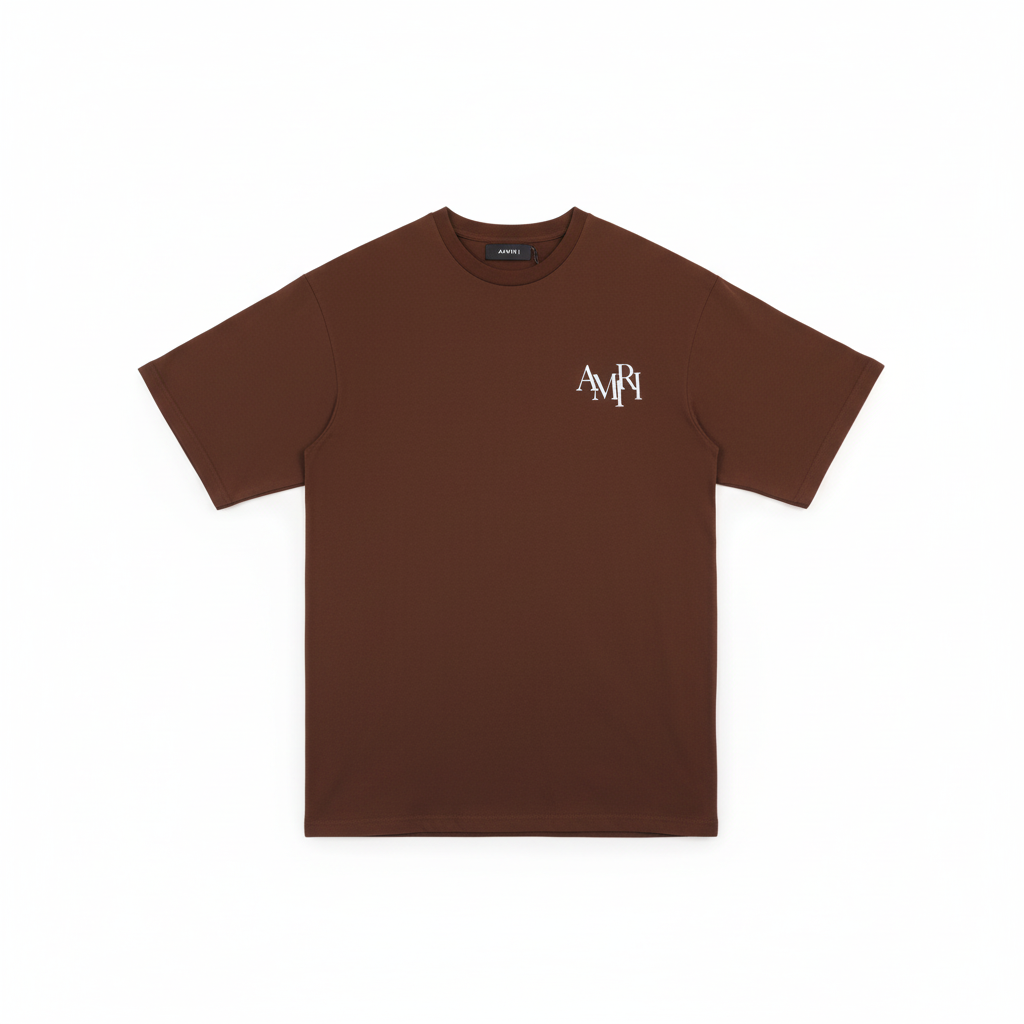 Amiri Staggered Logo T-Shirt "Brown-White"