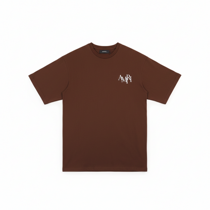 Amiri Staggered Logo T-Shirt "Brown-White"